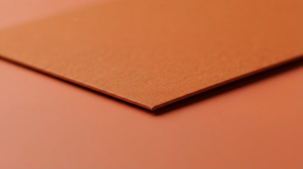 Plano de papel castanho inclinado sobre superfície idêntica