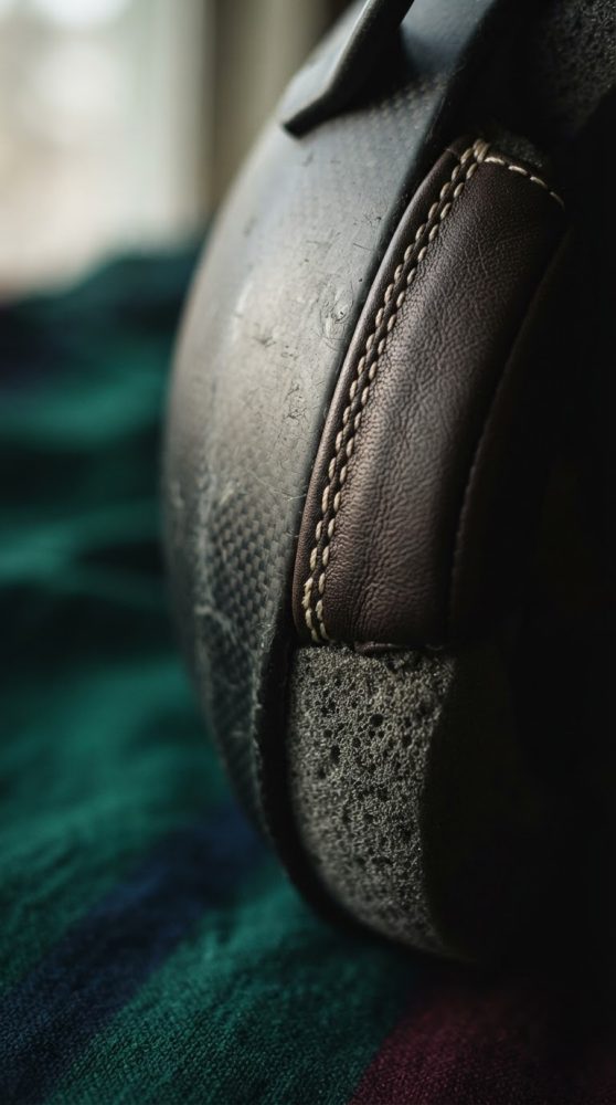Close-up de uma bola de basquetebol com textura e costuras visíveis