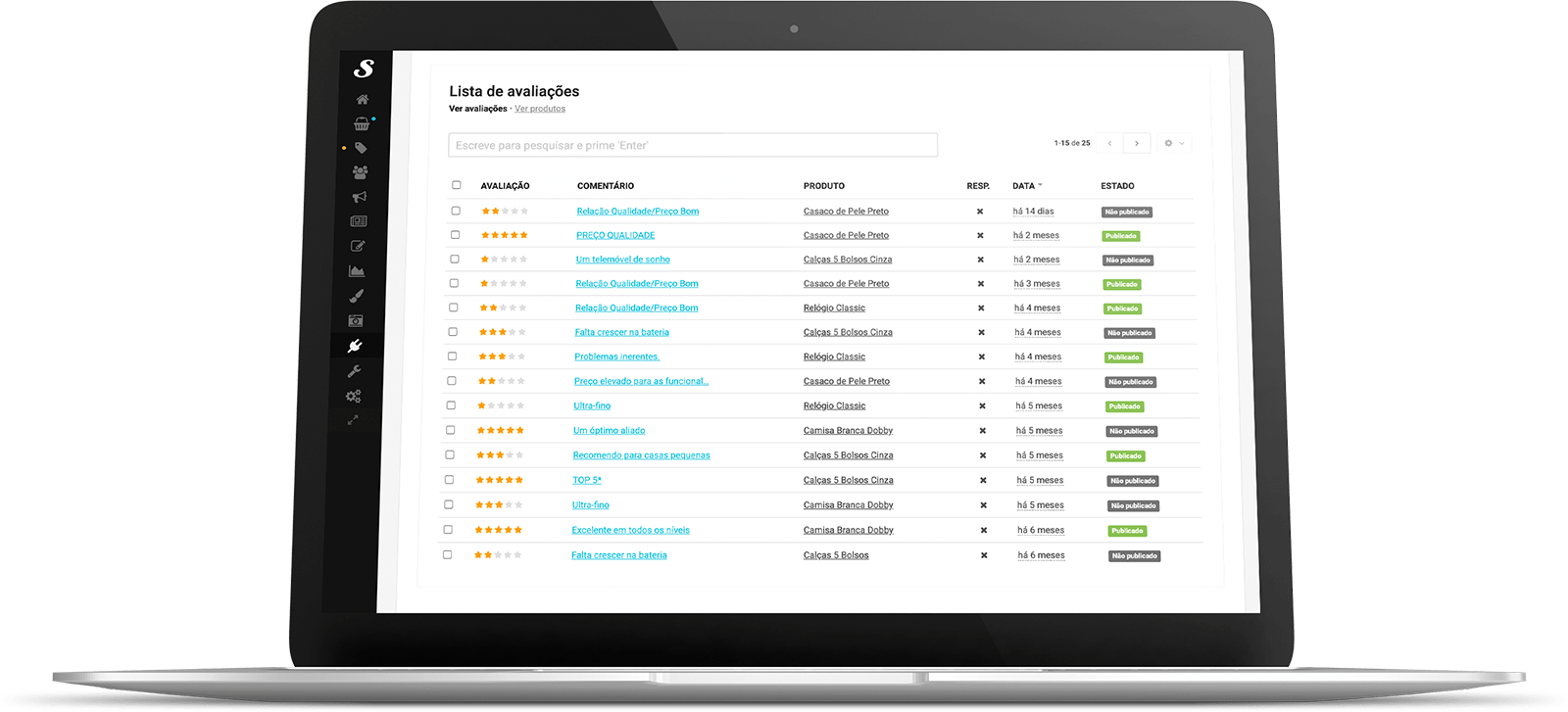 Avaliação de produtos