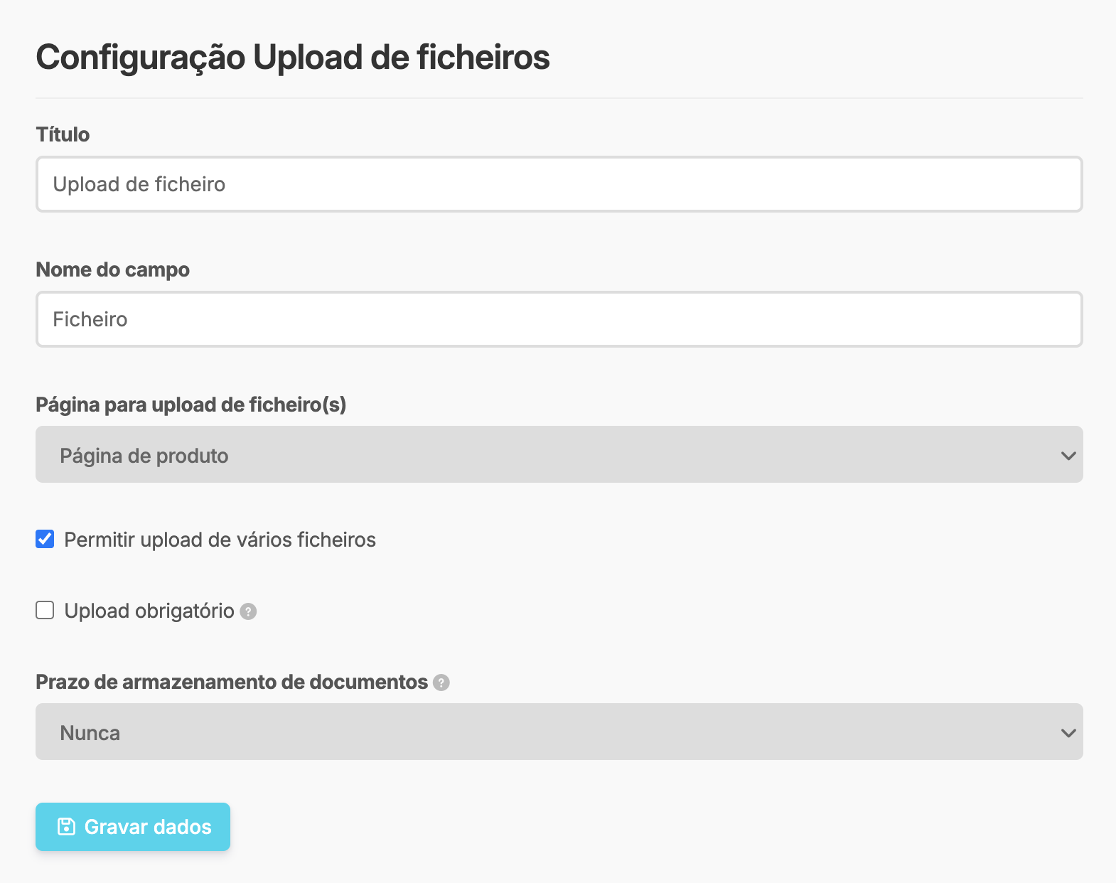 App Upload de ficheiros