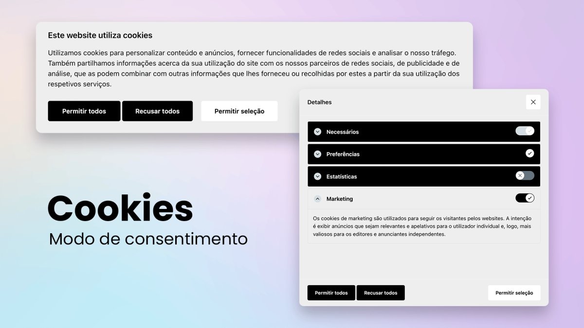 Modo de consentimento de cookies para Lojas Online