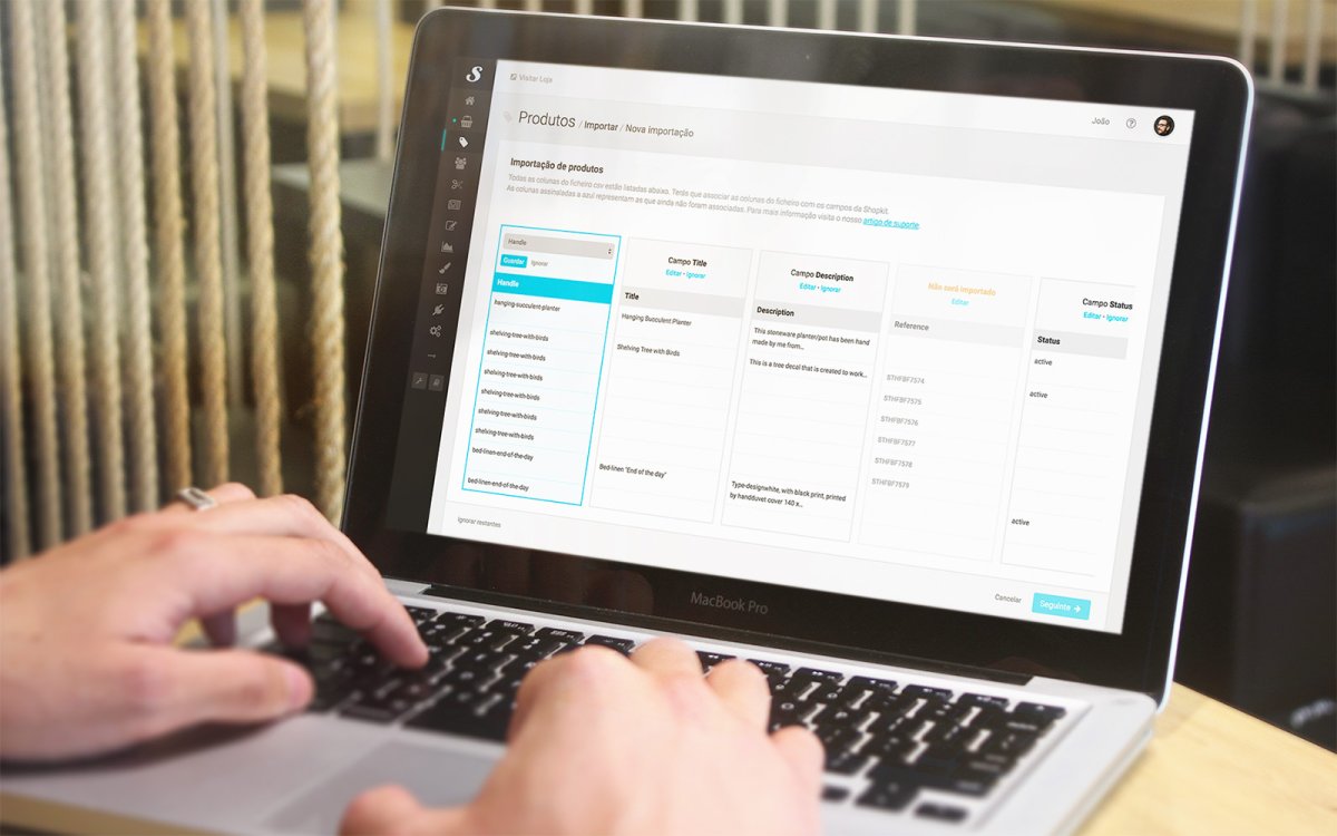 Importação de produtos via ficheiros csv
