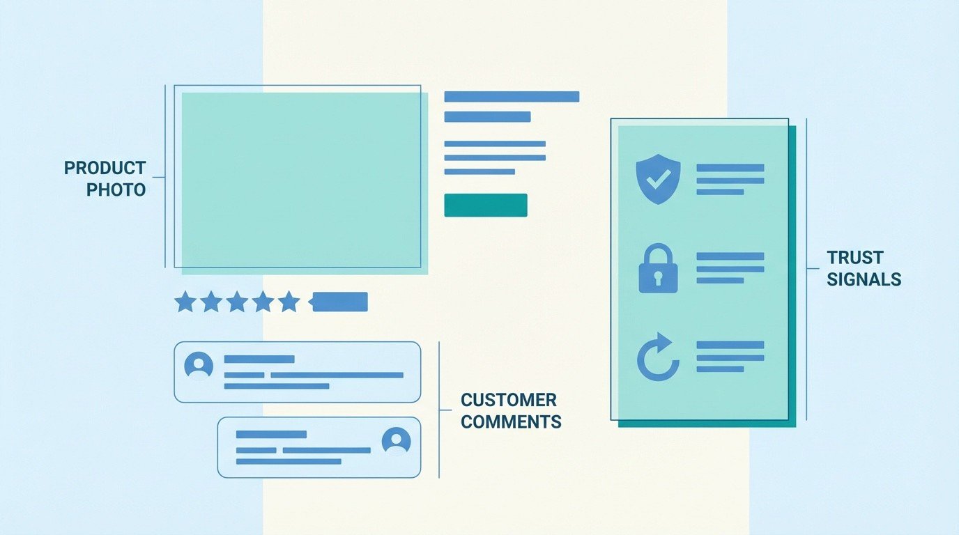 Página de produto com avaliações de clientes e estrelas numa loja online