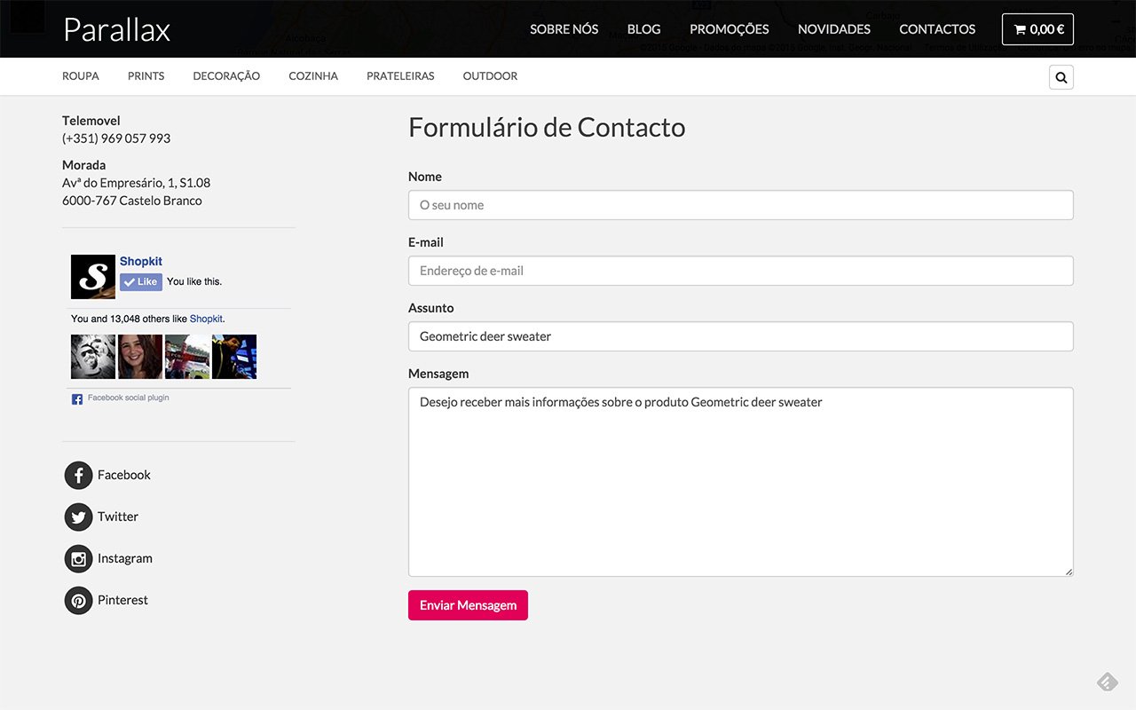 Formulário de contacto