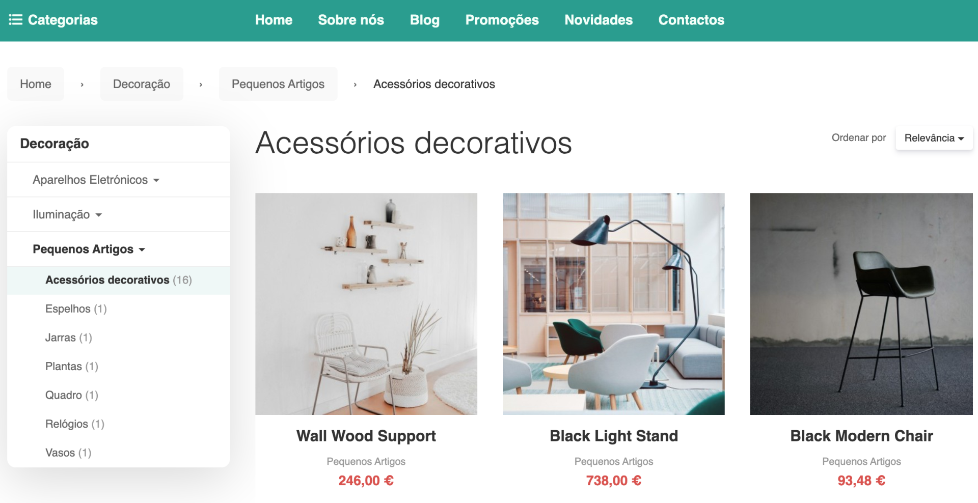 Novo nível de categorias