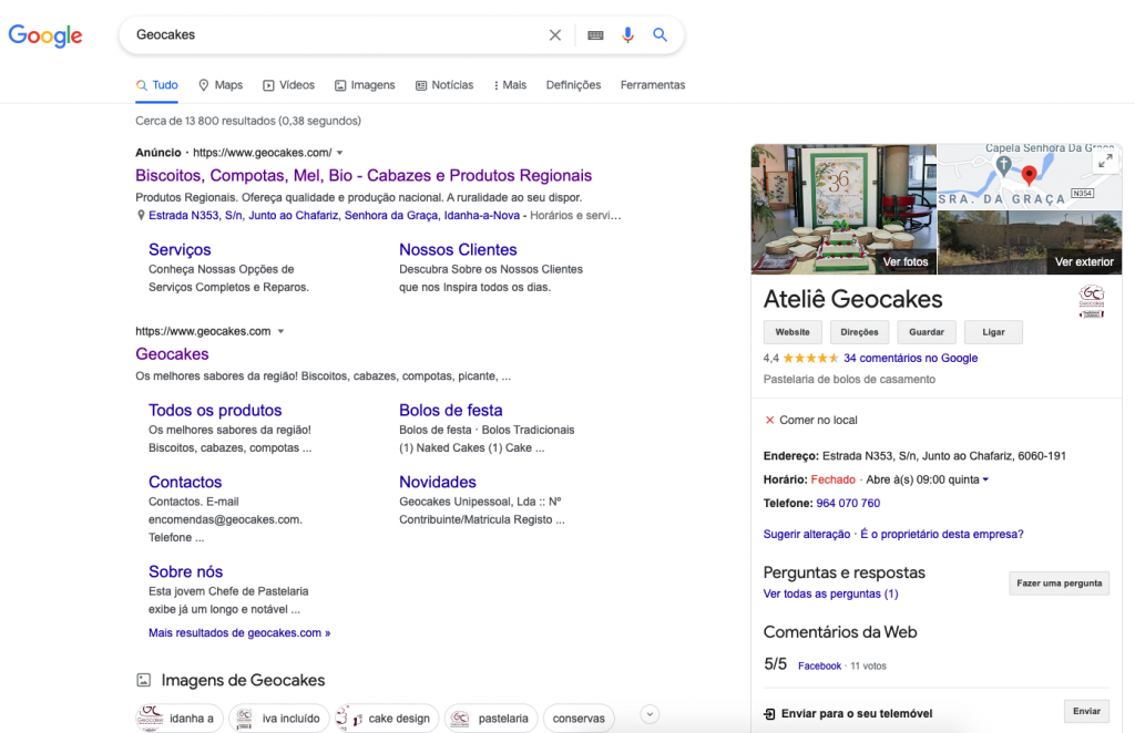 Perfil de negócio na rede de pesquisa Perfil de negócio na rede de pesquisa