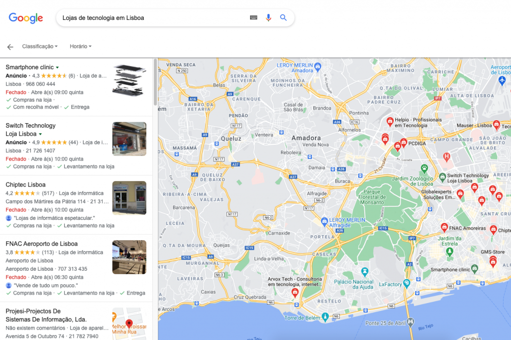 Perfil de Google My Business no Google Local Finders Perfil de Google My Business no Google Local Finders
