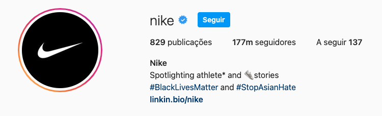 Biografia no Instagram