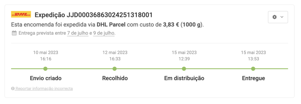 Seguir encomenda expedida via DHL Seguir encomenda expedida via DHL