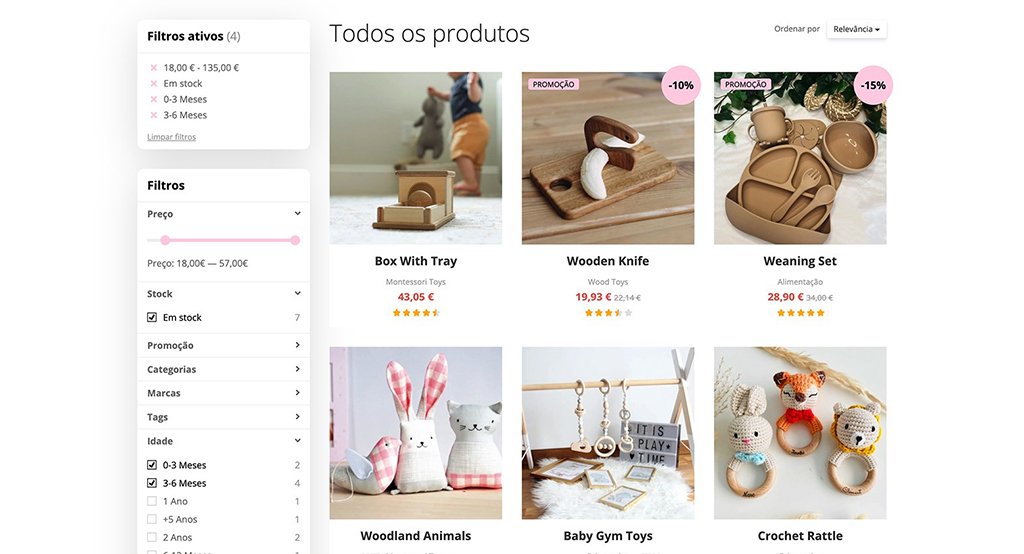 Novidades: Filtros de produtos no template Bold