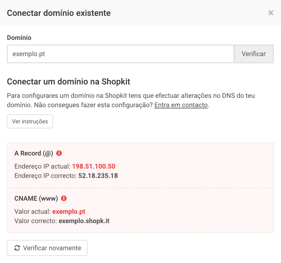 Configurar domínio na PTisp