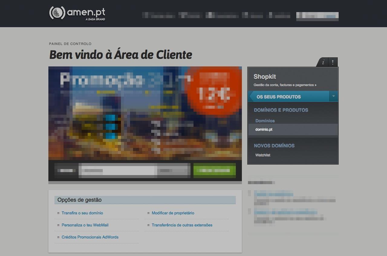 Configurar domínio na Amen.pt