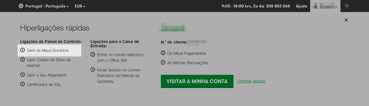 Configurar domínio na GoDaddy