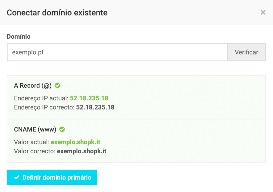 Configurar domínio na PTisp