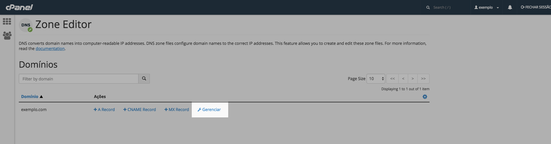 Configurar domínio o cPanel