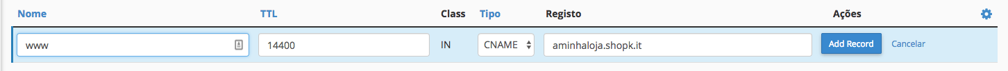 Configurar domínio o cPanel