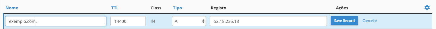 Configurar domínio na PTisp