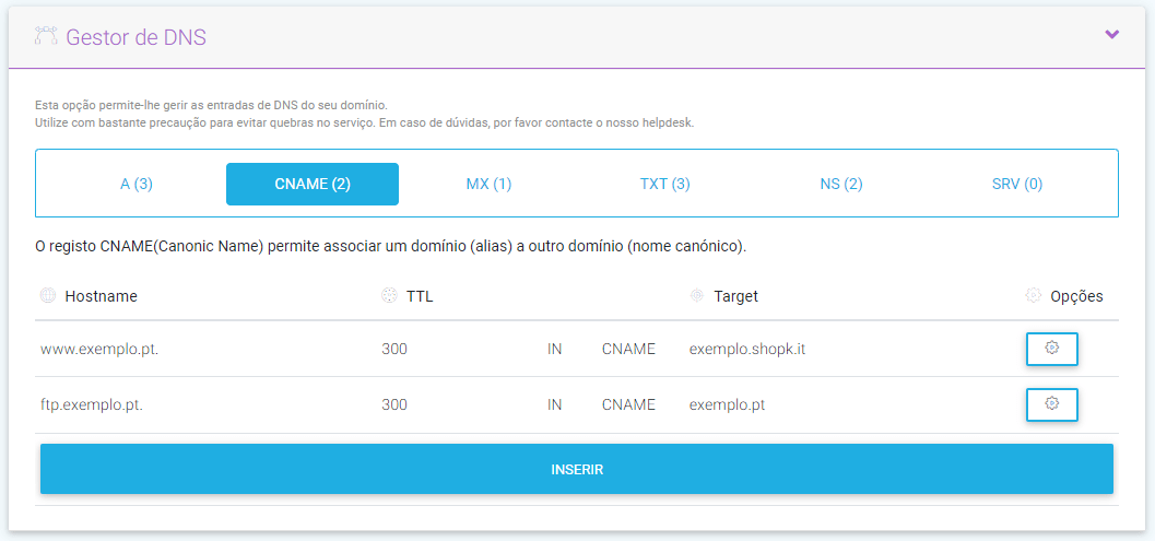 Configurar domínio na PTisp