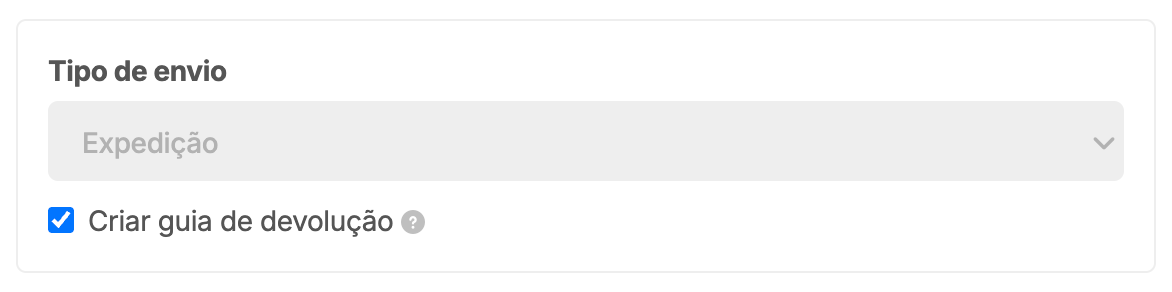 Criar guia de devolução