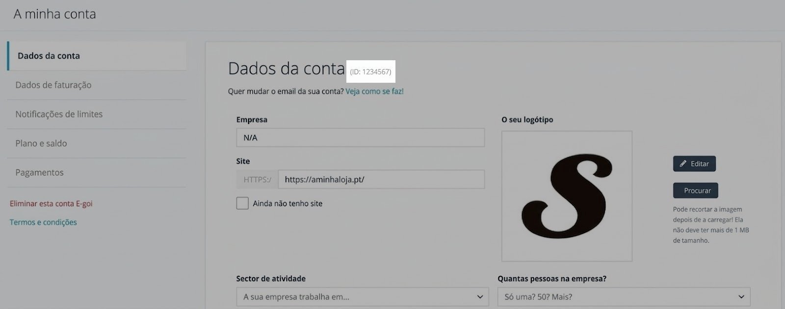 Cliente ID na conta E-goi