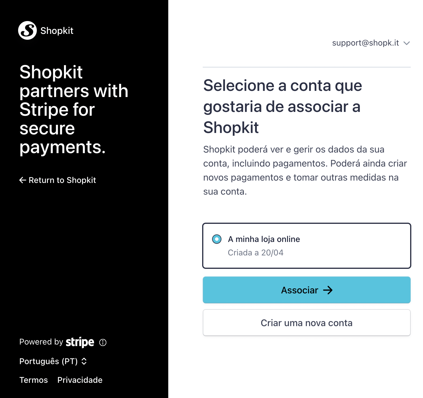 Conectar conta Stripe