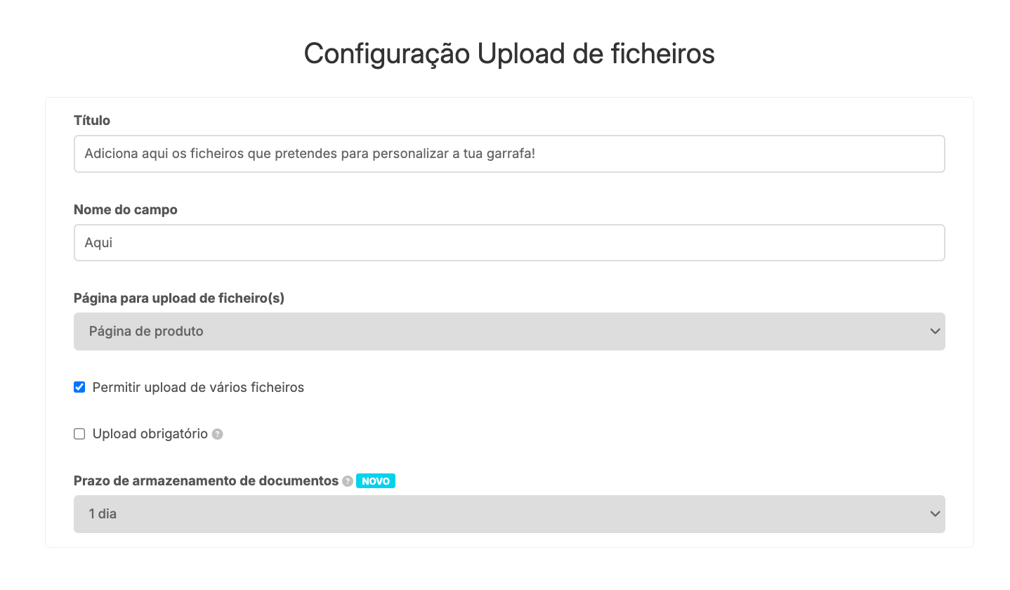 Upload de ficheiros para lojas online