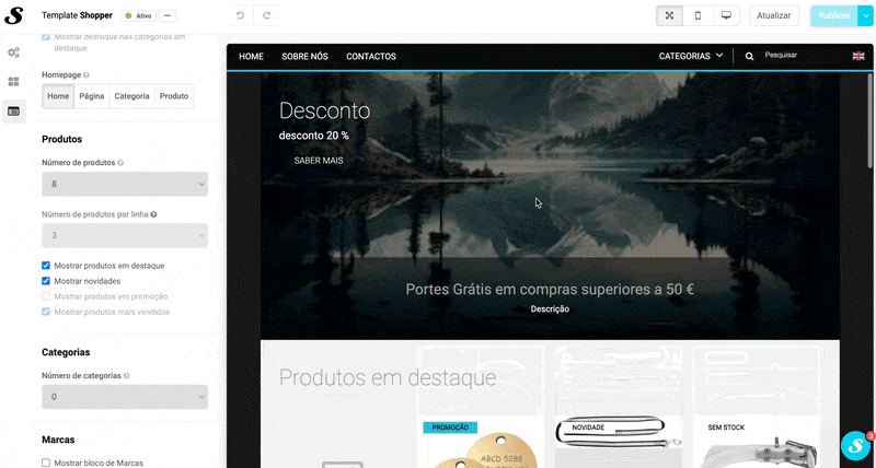 Produtos em destaque