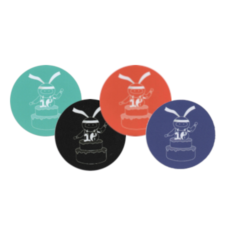 Bases de silicone coloridas com desenho de coelho em bolo