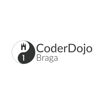 Logótipo CoderDojo Braga com número 1 e torre estilizada