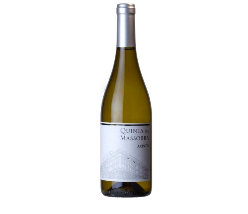 Quinta da Massorra 2024 Garrafa de vinho branco Quinta da Massorra Arinto com rótulo branco e tampa prateada