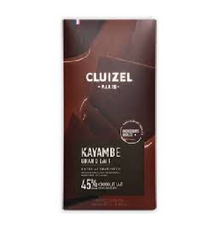 Tablete de Chocolate Kayambe Grand Lait 45% Embalagem de chocolate Cluizel Paris Kayambe Grand Lait 45%