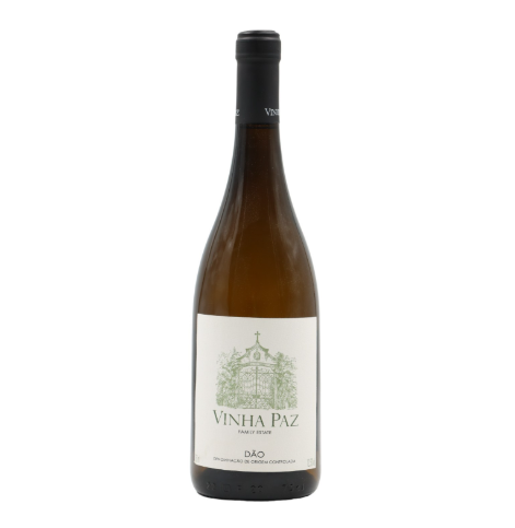 Vinha Paz Branco 2024 Garrafa de vinho branco Vinha Paz com rótulo branco