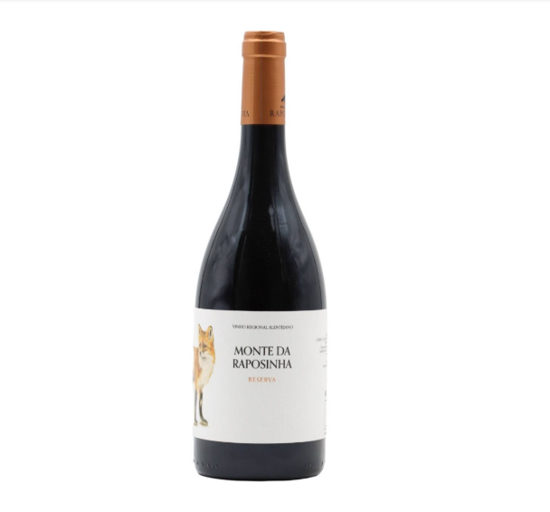 Monte da Raposinha Reserva 2022 Garrafa de vinho tinto Monte da Raposinha com rótulo branco e imagem de raposa