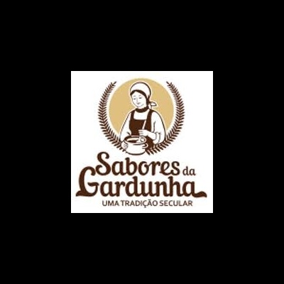 Logo com desenho de mulher cozinhando e texto 'Sabores da Gardunha UMA TRADIÇÃO SECULAR'.