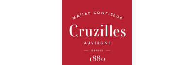 Etiqueta vermelha com texto branco Cruzilles 1880
