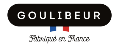 Logótipo da marca GOULIBEUR com texto 'Fabriqué en France' e bandeira francesa