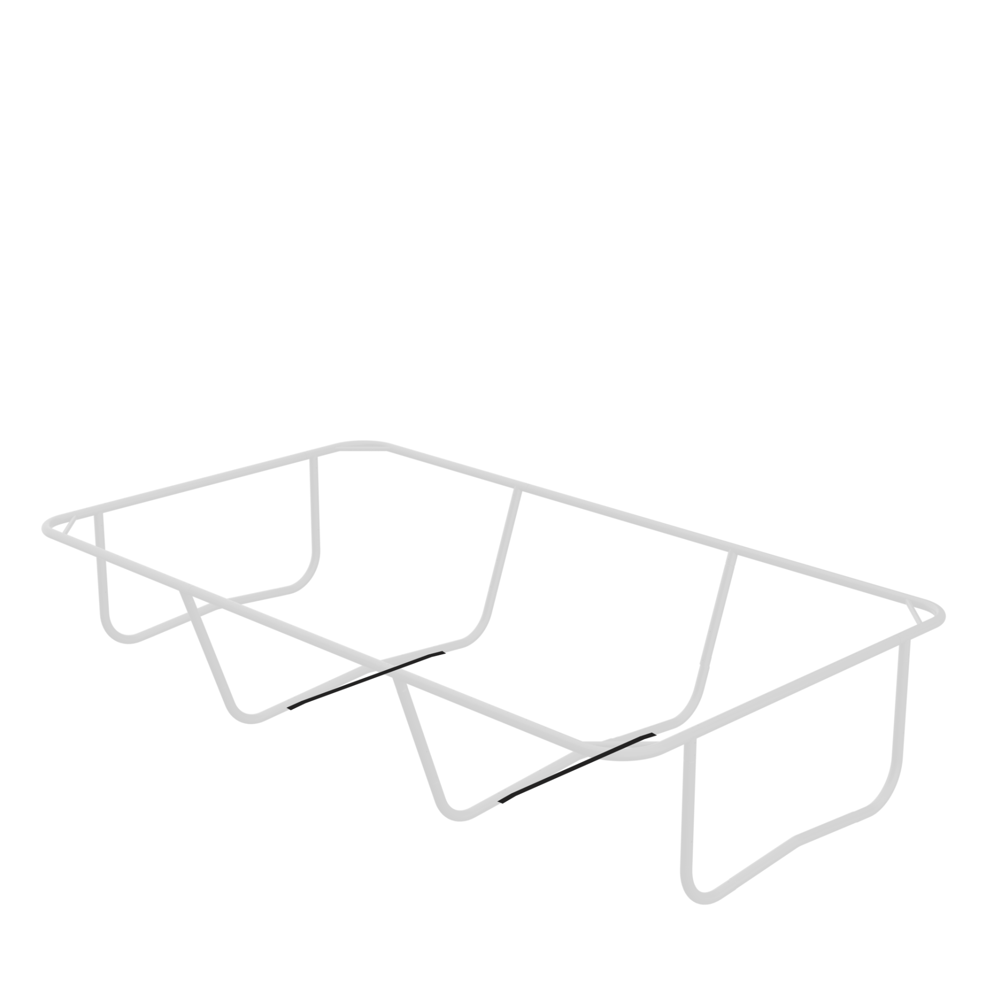 Cabide branco de metal retangular com design aramado