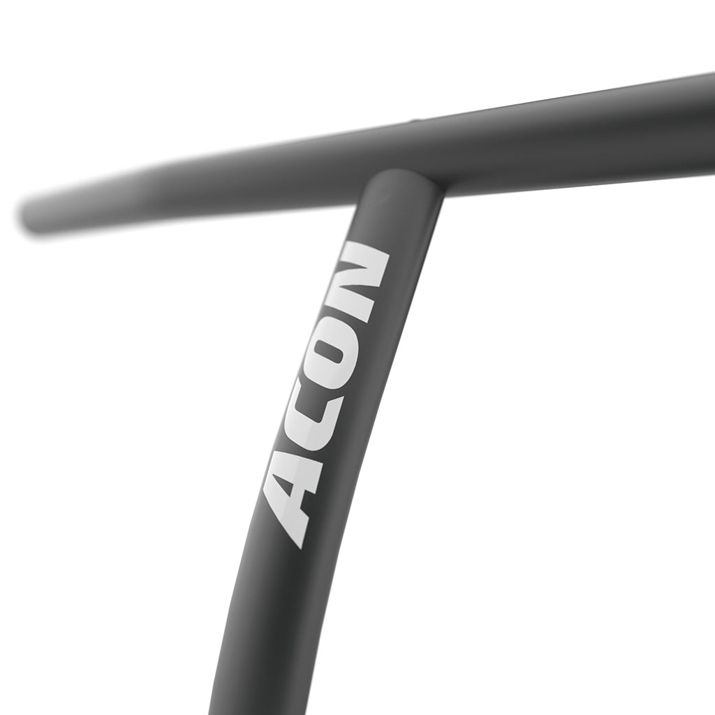 Guiador de bicicleta preto com texto ALTON branco
