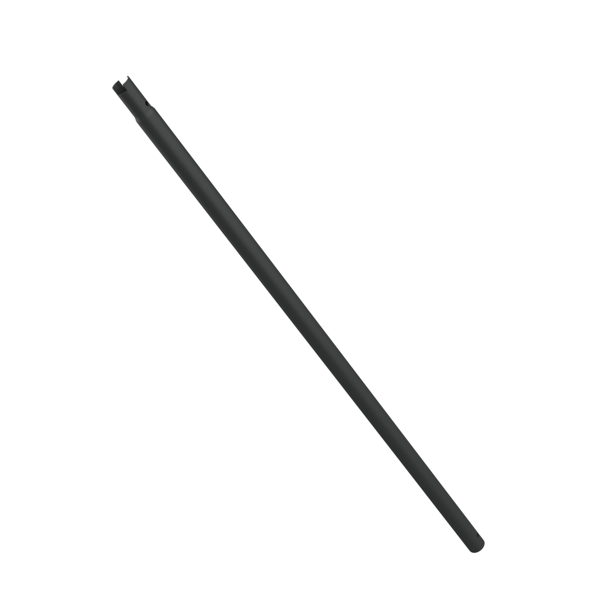 Varão tubular metálico preto em fundo preto