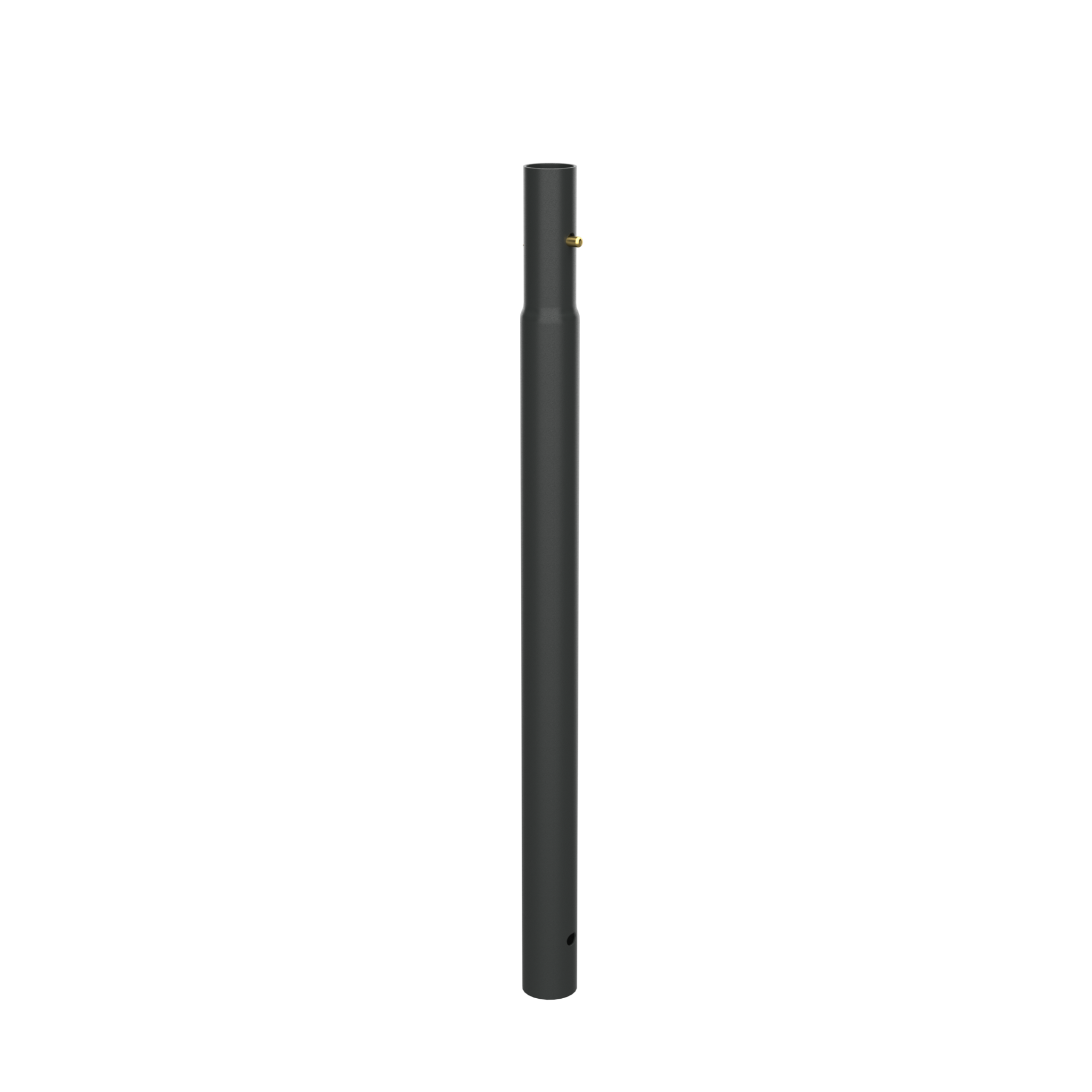 Tubo preto cilíndrico com parafuso dourado