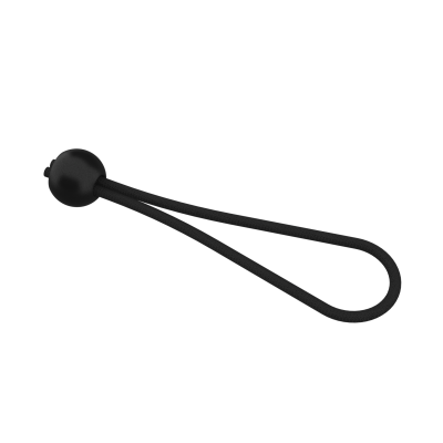 Cordão preto com esfera lisa na extremidade