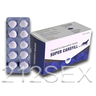 Caixa e blister de comprimidos SUPER CAREFILL Tadalafil & Dapoxetine Tablets