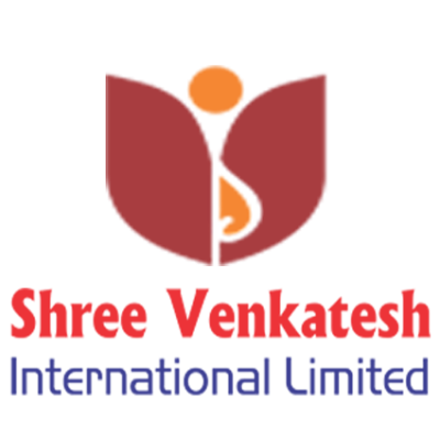 Logótipo da empresa Shree Venkatesh International Limited com texto colorido e símbolo gráfico