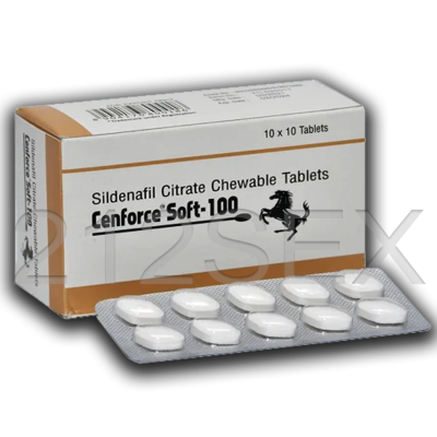 Embalagem e comprimidos Cenforce Soft-100 em blister