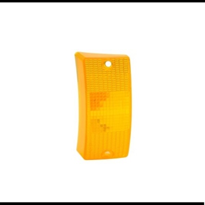 Refletor amarelo retangular em plástico com textura quadriculada