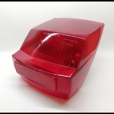 Refletor traseiro de bicicleta vermelho com texto DINOMARK e GF-1-0218 E5 101