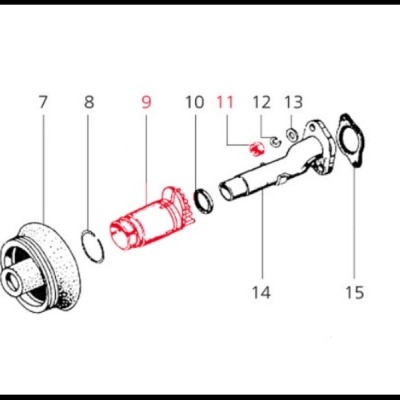 Desenho técnico de peças mecânicas numeradas para montagem
