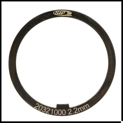 Anel metálico preto com inscrições SIP performance e 20321000 2.2mm