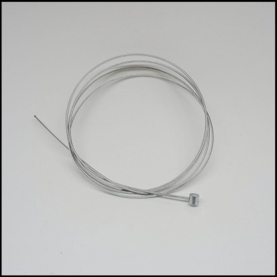 Cabo metálico prateado enrolado com ponta fina e extremidade cilíndrica
