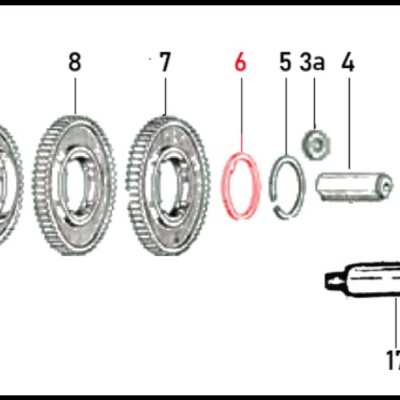 Peças metálicas mecânicas desmontadas numeradas